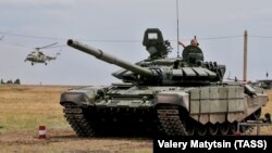Российский танк на учениях в 2020 году (архивное фото)