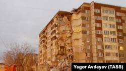 A view of an apartment building that partially collapsed in Izhevsk on November 9.