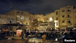 На месте двойного взрыва в ливийском городе Бенгази. 23 января 2018 года