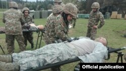 Germany - Armenian soldiers participate in U.S.-led military exercises in Hohenfels in April 2016.