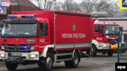 Машыны польскай пажарнай службы. Ілюстрацыйнае фота