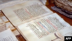 Ancient Arabic manuscripts that were part of the collection displayed at the library in the Malian city of Timbuktu, the intellectual and spiritual capital of Islam in Africa in the 15th and 16th centuries.
