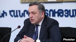 Armenia -- Deputy Foreign Minister Avet Adonts gives a press conference in Yerevan.