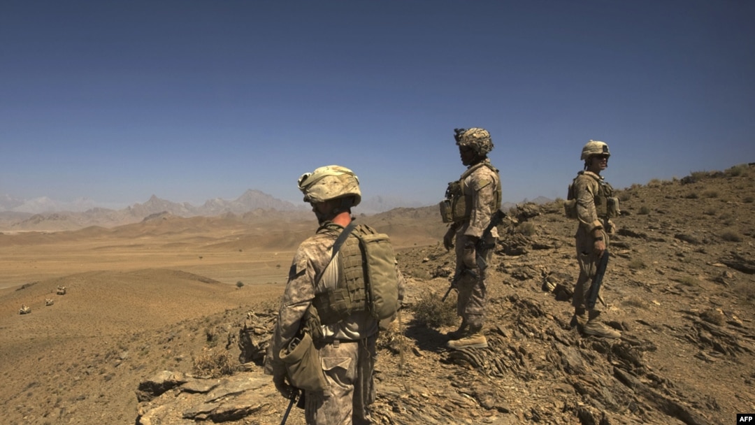 U.S. Marines on patrol in Afghanistan's Farah Province on September 23