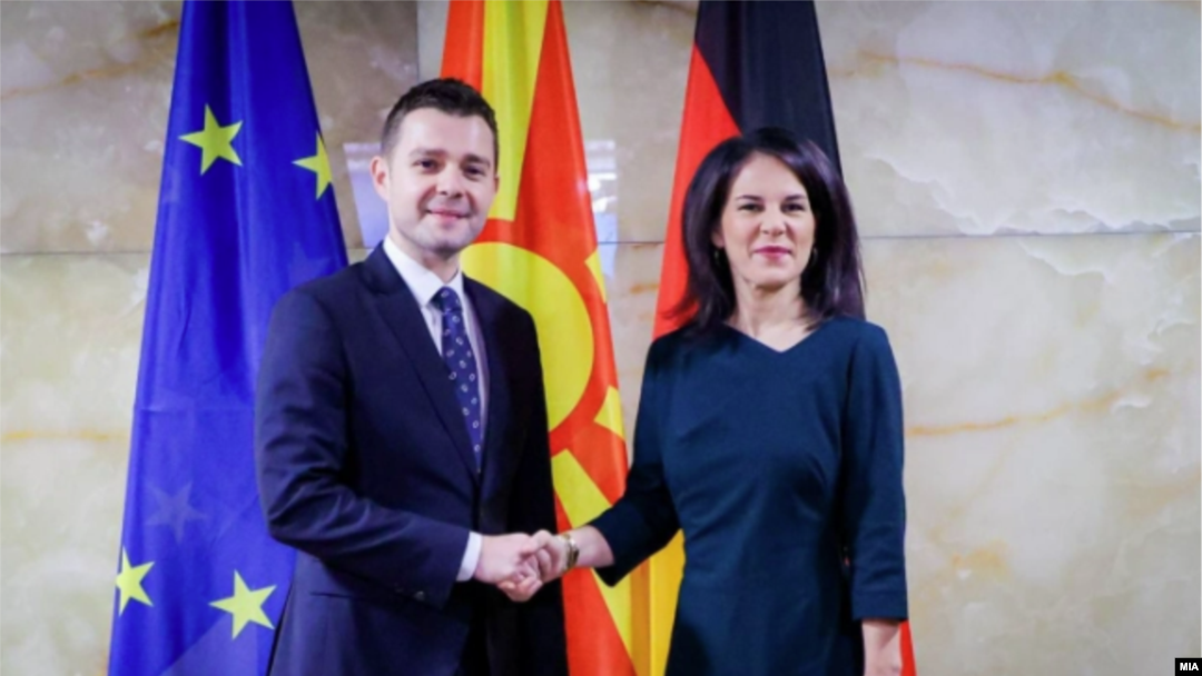 Министрите за надворешни работи на Северна Македонија и Германија, Тимчо Муцунски и Аналена Бербок, Берлин, 15 октомври 2024