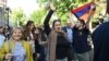 Armenia - Demonstrators in Yerevan celebrate the resignation of Prime Minister Serzh Sarkisian, 23 April 2018.