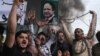 Supporters of Pakistan Muslim League-Nawaz (PML-N) chants slogans after the sentencing decision against former prime minister Nawaz Sharif, during a protest in Multan on July 7.