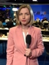 Netherlands - Olena Abramovych of RFE/RL and Current Time reporting from NATO summit in the Hague - screen grab