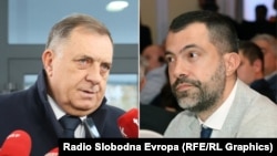 Predsjednik Saveza nezavisnih socijaldemokrata Milorad Dodik i njegov sin Igor Dodik.