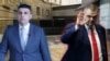 Колаж на съпредседателят на "Да, България" Ивайло Мирчев и председателят на "ДПС-Ново начало" Делян Пеевски и снимка на входа за автомобили на сградата на бившия Партиен дом към площад "Желю Желев".