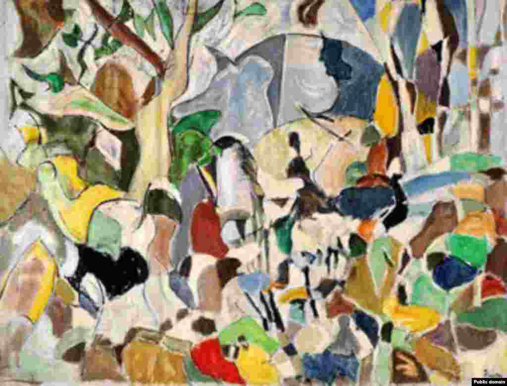 Arthur Pinajian Abstract Landscape, oil on canvas, 25x33 inches, Woodstock (1962), Stephanie’s Art Gallery