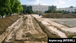 Реконструкция площади Ленина в Симферополе, июнь 2021 года