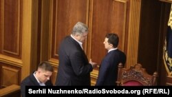 Петро Порошенко та Володимир Зеленський. Верховна Рада України, Київ, 4 березня 2020 року