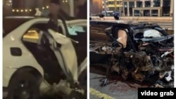 Үш адамның өмірін қиған Алматыдағы жол-көлік апаты туралы видеолардан скриншот.