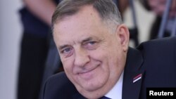 Lider bosanskih Srba Milorad Dodik prisustvuje sastanku sa ruskim ministrom spoljnih poslova Sergejom Lavrovom (Sergey) u Moskvi, 9. septembra 2025.