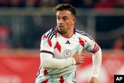 Xherdan Shaqiri në një ndeshje për Chicago Fire kundër New York Red Bulls, në MLS, prill 2024.