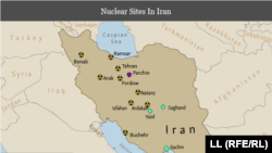 Ядерні об'єкти Ірану (рожевим позначений імовірний військовий об'єкт). Карта Інституту досліджень міжнародної безпеки США (ISIS)