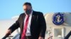 US Secretary of State Mike Pompeo steps from his plane upon arrival in London on July 20, 2020. (Photo by HANNAH MCKAY / POOL / AFP)