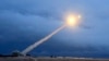 This screen shot purportedly shows a test launch in 2018 of what President Vladimir Putin said was the country's new nuclear-powered Burevestnik intercontinental cruise missile. 