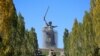 The Motherland Calls statue, in Russia&rsquo;s southern city of Volgograd, on October 16 after scaffolding was partly removed following renovations.