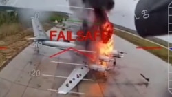 Russia - Ukraine Security Service (SBU) video of Operation Spiderweb drone attack on Russian aircraft at air bases - screen grab 1