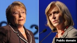 Michelle Bachelet (majtas) dhe Evelyn Matthei (djathtas).