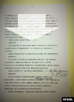 Document din arhivele legate de Moldova în 1991 de la Hoover Institution (Foto: Sergiu Musteață), 28.01.1991 - 2