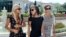Azerbaijan -- Leyla Aliyeva (Center) president`s daughter with her sister Arzu (left) and her mother Mehriban Aliyeva (right), undated