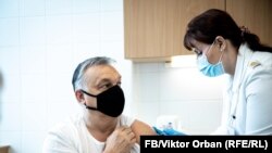 Duminică, 28 febrarie, premierul Ungariei, Victor Orban s-a vaccinat cu produsul anti Covid-19 din China, Sinopharm, Budapesta, 28 februarie 2021.