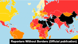 Карта свободы прессы организации "Репортеры без границ". 