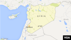 نقشه سوریه و موقعیت مرزی التنف