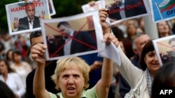 La un protest la Sofia împotriva numirii lui Delian Peevski în fruntea Agenției Naționale de Securitate în 2013