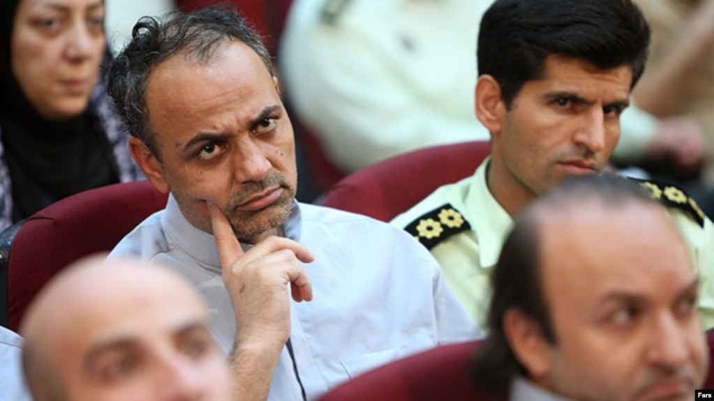 Ahmad Zeidabadi attends his trial in a courtroom in Tehran (undated).