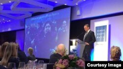 Giorgi Gogie speaks at Human Rights Watch Dinner