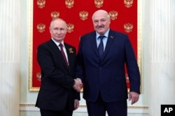 Уладзімір Пуцін і Аляксандар Лукашэнка. Масква, 9 траўня 2023