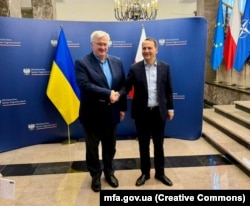 Андрій Сибіга, Радослав Сікорський під час зустрічі у Варшаві, Польща, 3 липня 2026 року