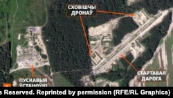 Снимок пускового комплекса "Шахедов" под Навлей от Planеt Labs от 1 июля 2026 года