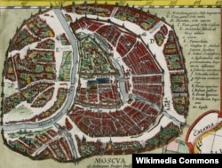 Мапа Москви з атласу Віллема Блау, 1613 року
