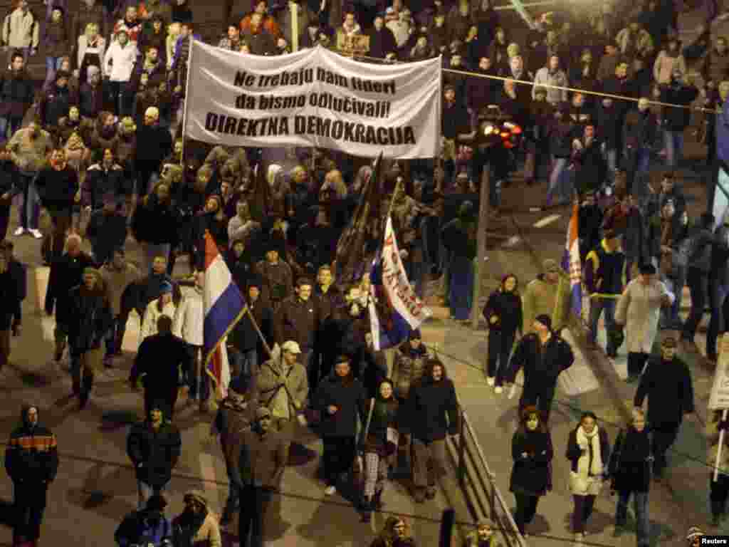 Hrvatska - Antivladini prosvjedi se nastavljaju, Zagreb, 06.03.2011. Foto: Reuters