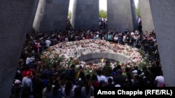 The eternal flame inside the Armenian Genocide Memorial in Yerevan (file photo)