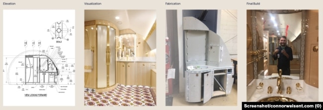 Dizaynerin saytında yerləşdirilən fotolarda onun təyyarə tualetində çəkilmiş selfisi də var ki, bu da layihənin planlaşdırıldığı kimi tamamlandığını göstərir.