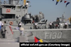 Флагманський корабель ВМС України – фрегат «Гетьман Сагайдачний». Липень 2019 року