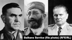 Ante Pavelić, poglavnik NDH-a, Draža Mihailović, lider četničkog pokreta, i Josip Broz Tito, predsednik SFRJ