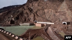 The dam sits on the Vakhsh River.