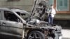 Сожженный автомобиль у офиса адвокатской конторы Pen&Paper в Москве