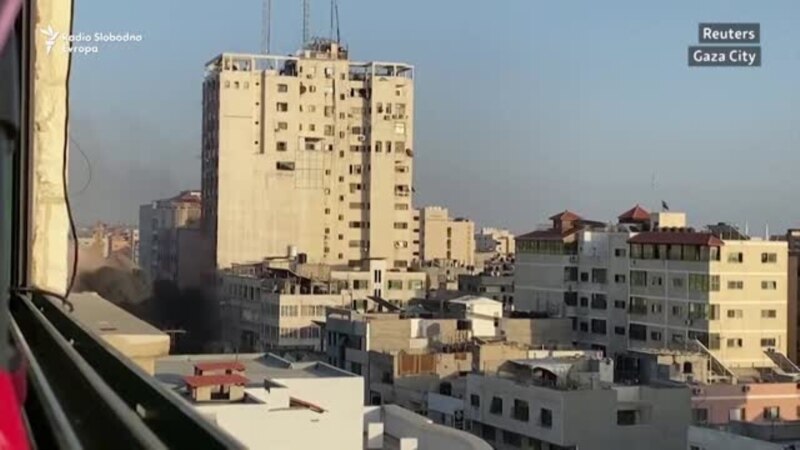 Rušenje nebodera u Gazi