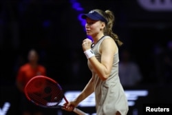 Рыбакина Штутгардтағы жарыста. 19 сәуір 2026 жыл.