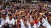 Protesters gather in support of Venezuelan opposition leader Juan Guaido on International Women's Day. 