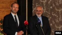 ظریف و لیدگارد، وزیران خارجه ایران و دانمارک