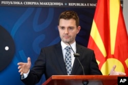 Ministrul de Externe al Macedoniei de Nord, Timco Mucunski, la Skopje, pe 5 septembrie 2024.